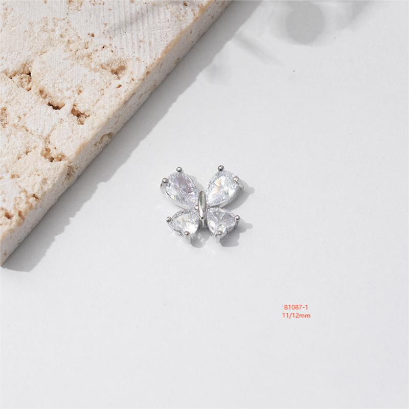 LZ16 Роскошные металлические бабочки из циркония для ногтей