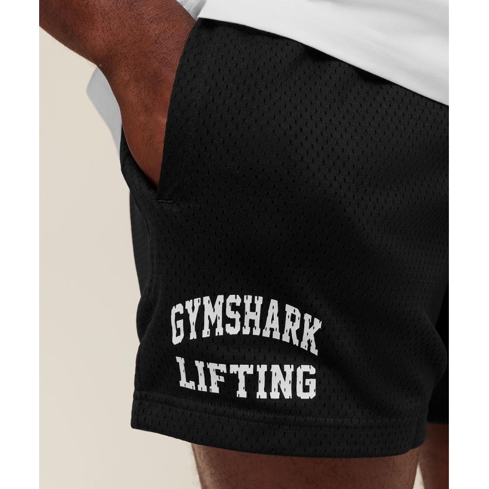 Gymshark Шорты Lifting Mesh 5 Черные A4b7v Bb2j