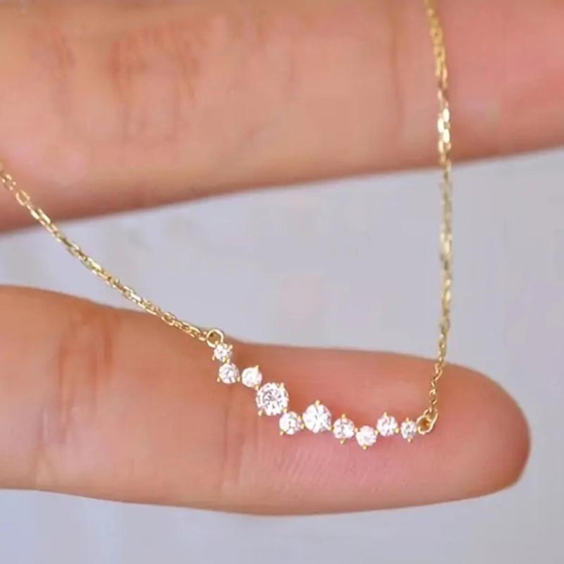 Simple Stylish Women's Pendant Necklace with Dazzling Small Cubic Zirconia Daily Wear Statement Jewelry Hot