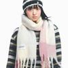 COQUET FRINGED BRUSHED CHECK Long MUFFLER INDI PINK