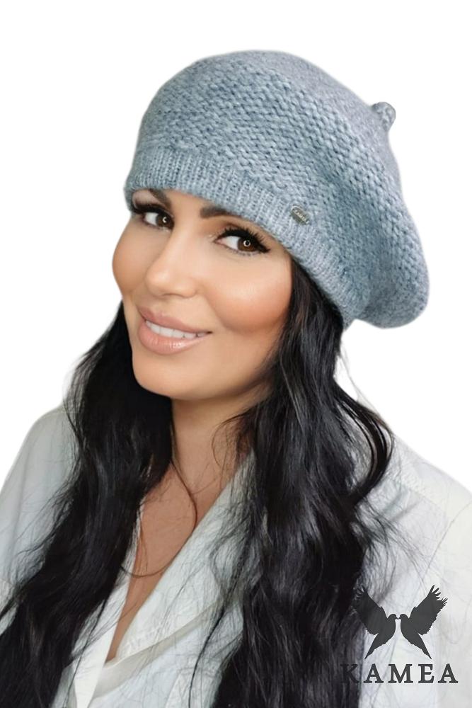 Ofelia - Gray Women' Winter Beret Elegant and Warm Kamea Beret