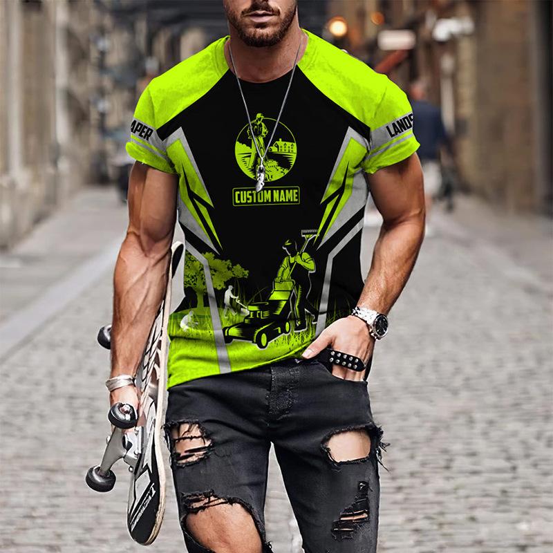 Модный дизайн, узор садовой униформы, 3D-печать, мужская футболка с коротким рукавом и круглым вырезом для улицы