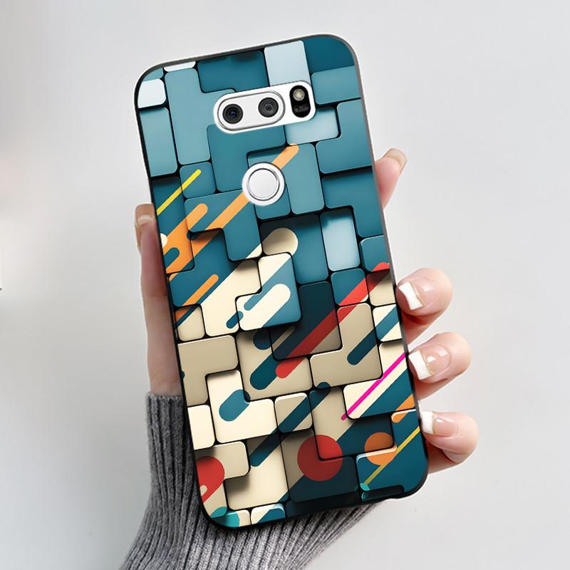 Чехол для LG V30 V30+ V30S V30S+ V35 V35+ ThinQ Тонкий Мягкий Черный Силиконовый Чехол Эстетичный Роскошный Милый Крутой Задняя Крышка для Мальчиков Девочек