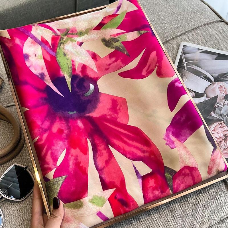 New Luxury Brand Silk Scarf Women Print Muffler Shawls Wraps Scarves Hijab Bufanda Foulard Female Bandana 180*90cm