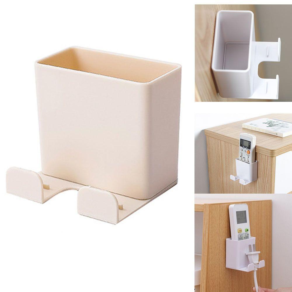 Plug Holder Remote Control Organizer Adhesive Hanger Air Conditioner Storage Box Fixed On Wall
