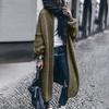 Women's Autumn And Winter Solid Color Loose Knit Sweater Mid-Length  Coat Sweater