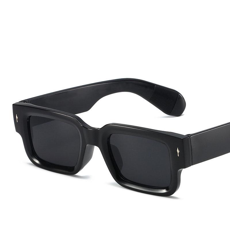 Ретро мужские квадратные солнцезащитные очки для женщин винтажные заклепки солнцезащитные очки модные прямоугольные оттенки петли UV400