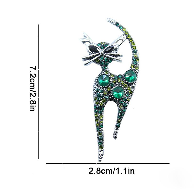 Броши со стразами и котом для женщин, модные блестящие кристаллы, брошь в виде животного, булавки, корсаж, одежда, пальто, аксессуары, ювелирные изделия, подарки