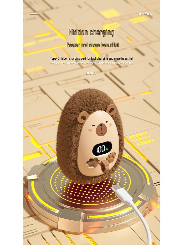 Портативная плюшевая электрическая грелка для рук с умным дисплеем – идеальный подарок для использования на открытом воздухе