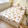 Printed Brushed Fitted Bedsheet Skin-Friendly Mattress Cover Anti-Slip Bedspreads For Twin Queen Size Bed Covers No Pillowcase