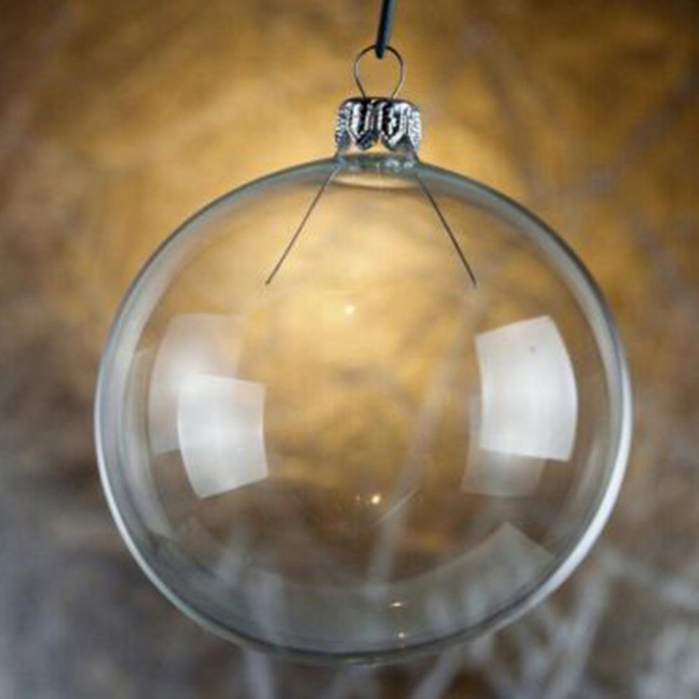 Рождественское украшение для елки, DIY декор, прозрачные пластиковые шары, набор из 12 штук