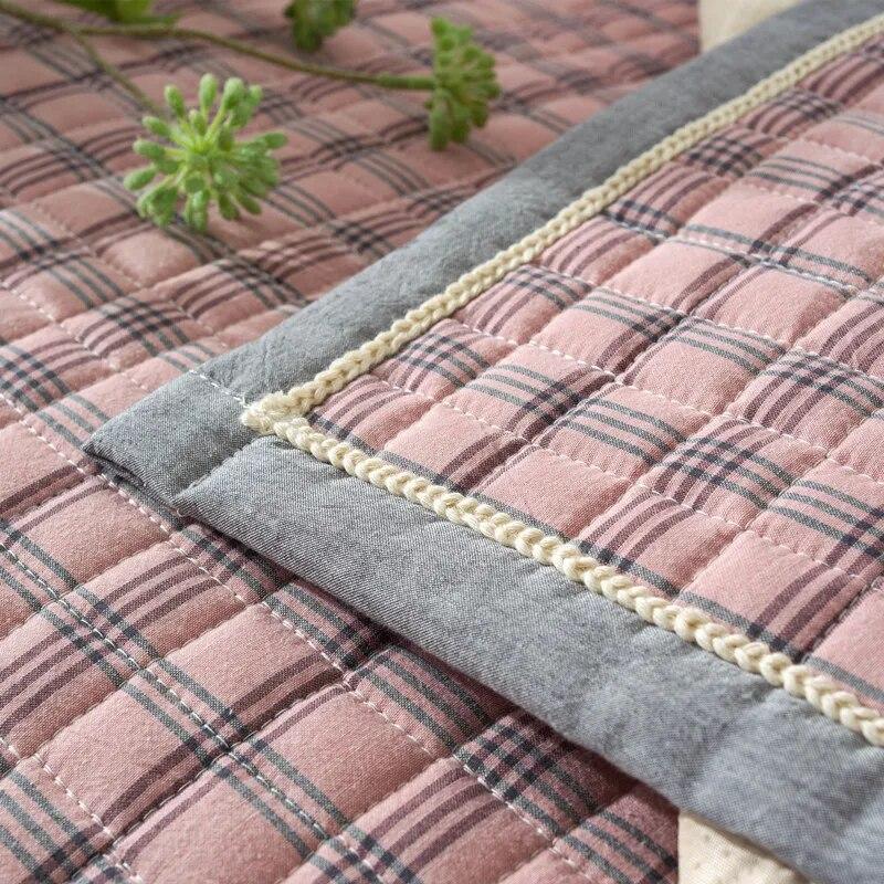 1 PCS Cotton Red Plaid Sofa Cover Towel Multi-size Couch Backrest Armrest Seat L Shape for Living Room Modern Minimalist Corner