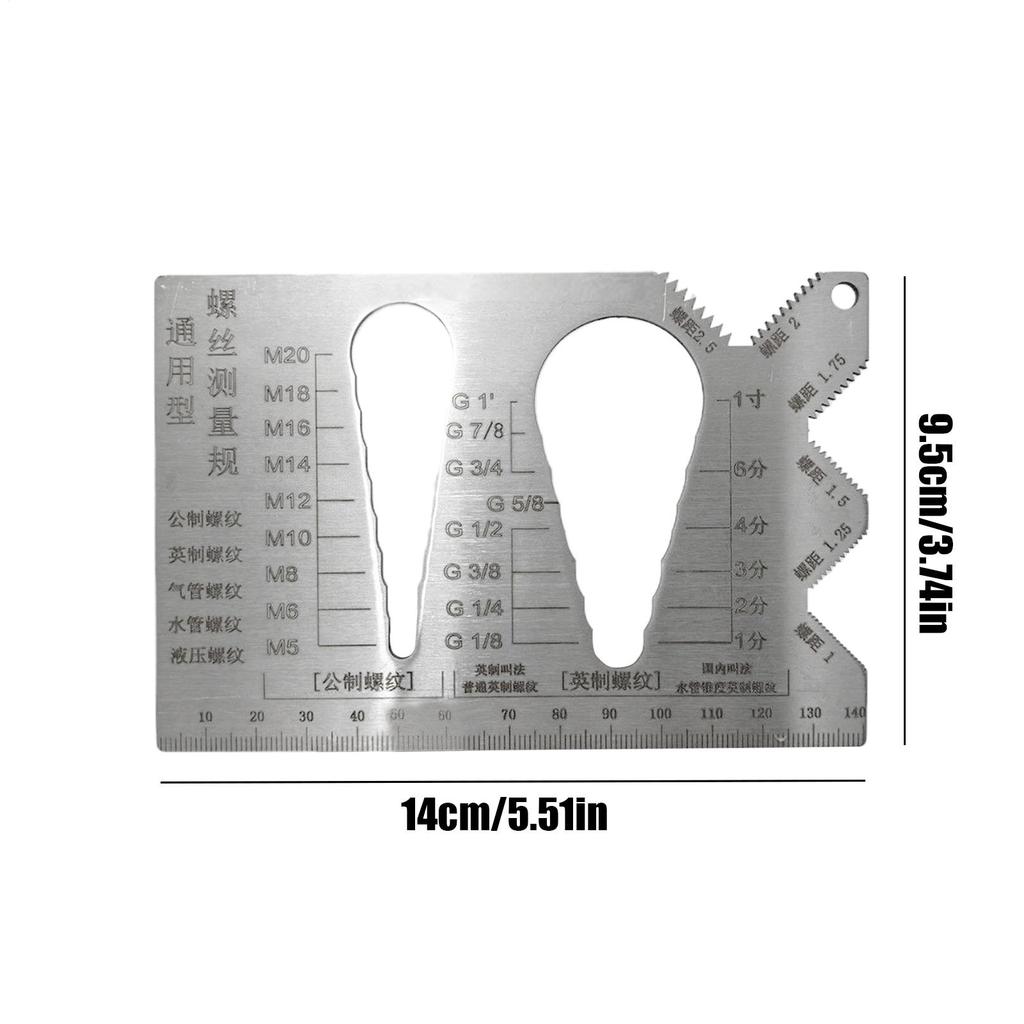 1 шт. Инструмент для измерения болтов Проверка резьбы Измерительная линейка для винтов Устройство для измерения винтов из нержавеющей стали для ремонта ювелирных изделий