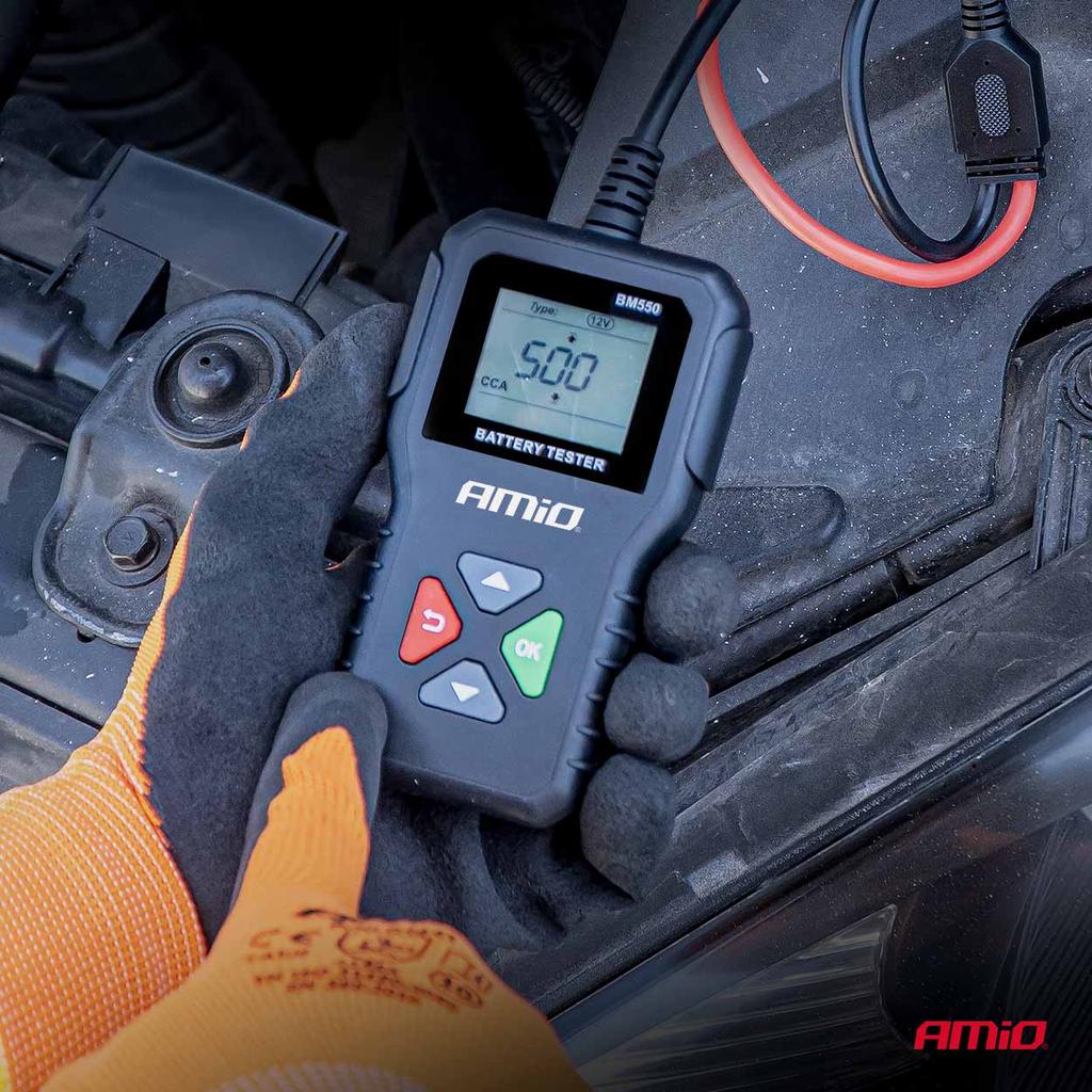 Professional Digital Battery Tester 2-220 Ah 6V 12V 24V Amio-04920