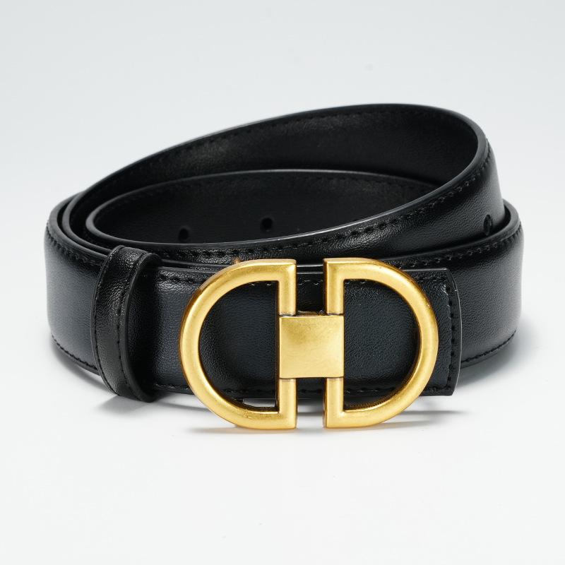 Women'S Belt Dress Smooth Buckle Women'S Belt Women'S Decorative Belt Versatile Thin Belt Skirt Women'S