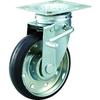 TRUSCO Pressed Rubber Wheels with Swivel High-Ten S-Shaped Brackets, 100, HTTJB-100