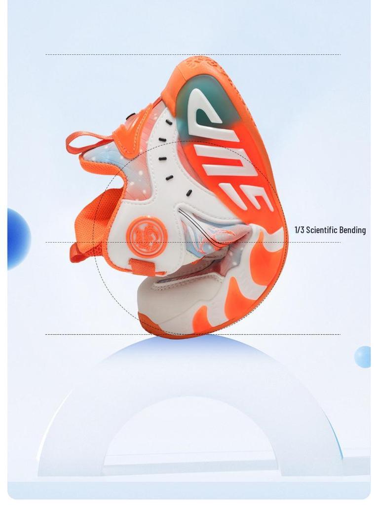 Амортизирующие кожаные баскетбольные кроссовки для мальчиков | Нескользящие, легкие спортивные кроссовки для детей старшего возраста, Осень/Зима 2025