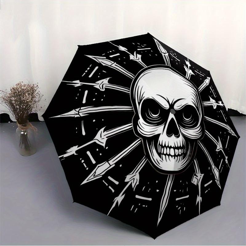 1pc Skull Automatic Open/Close Umbrella, Ideal Fan Gift for Birthday, Christmas, Trendy Fashion yy250828034
