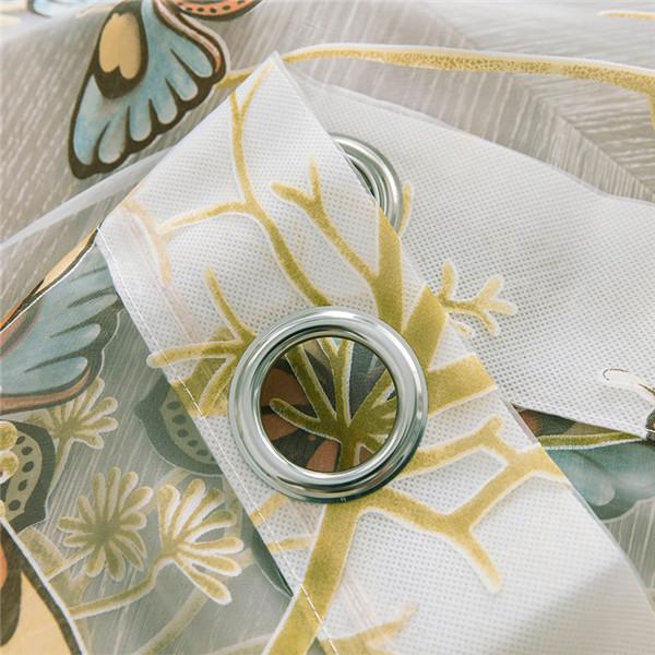 Тюлевая прозрачная занавеска с принтом бабочки, прозрачная оконная вуаль, драпировка, ткань с романтическим цветочным рисунком, 1 предмет