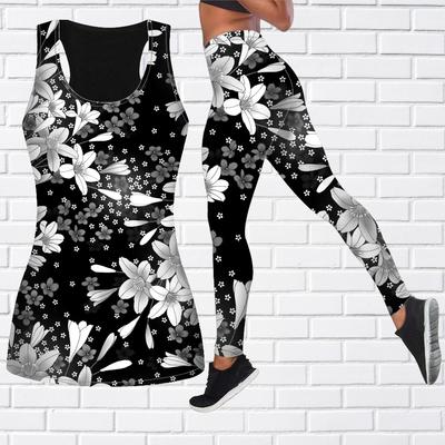 Одежда для йоги с оранжевым принтом лилии для женщин, модные леггинсы для тренировок, спортивные повседневные штаны для фитнеса и йоги