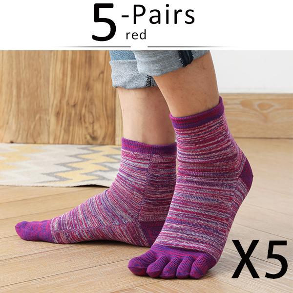 5 Pairs Cotton Happy Socks With Toes Colorful Young, Casual, Fashion Soft Elastic Five Finger Socks Street Fashion Sokken
