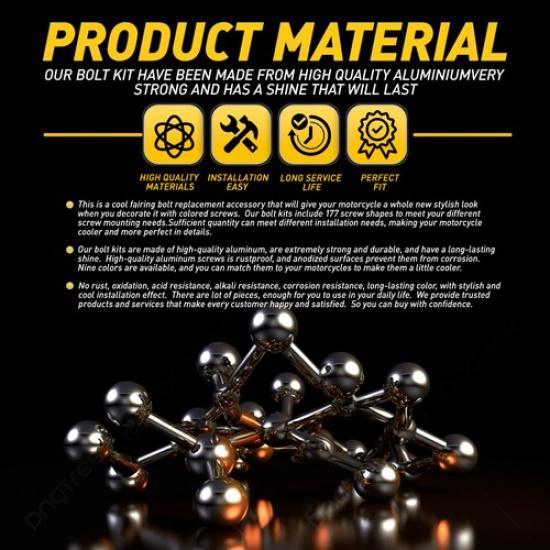 Золотой полный комплект болтов для обтекателя мотоцикла Запасные аксессуары-винты для кузова