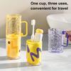 Большой стакан для полоскания рта 3 в 1, портативный дорожный стакан с разделителем, прочный корпус, защелкивающаяся конструкция, компактный, легкий стакан для полоскания рта