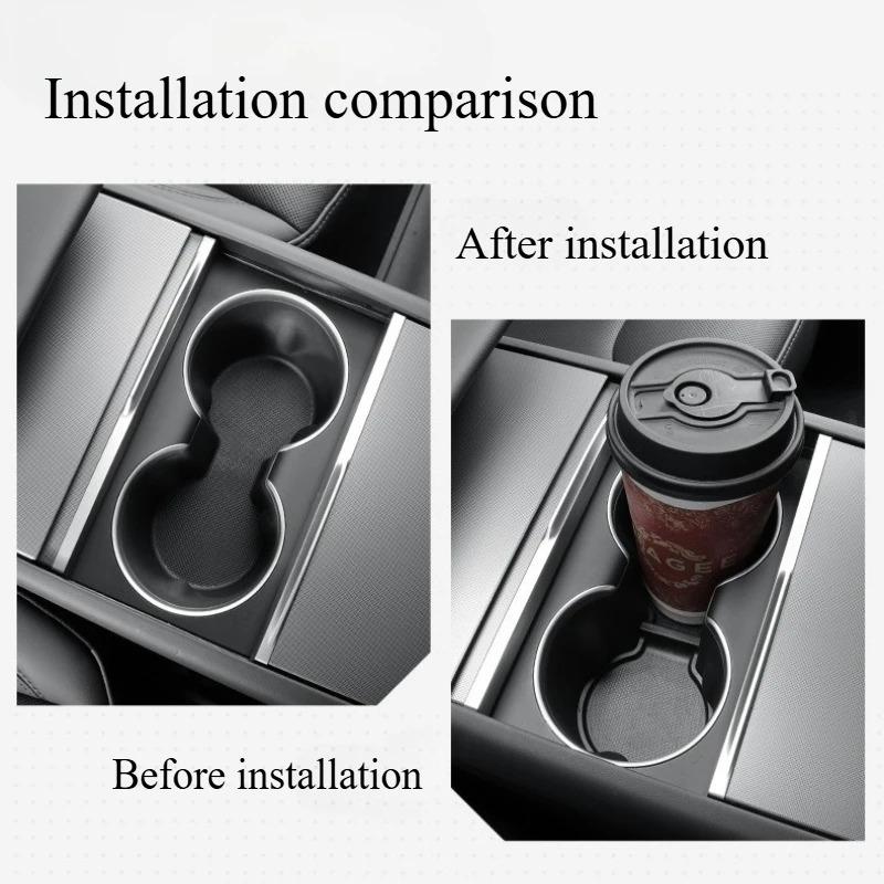 For Tesla Model Y Juniper/Launch 2025 Center Console Water Cup Pad Anti-slip Pad Rear Row Cup Holder Pad Interior Accessories