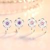 Graceful and Fashionable Pastoral Lovely Flower Silver Accessories Female Japanese and Korean Romantic Fresh and Cute Earrings Ear Clip Non-Piercing