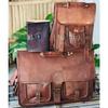 Handmade Men's Leather Laptop Messenger Briefcase Messenger Brown Bag  ( Free Gift Pocket Handle Bag Size - 11 X 9 X 3 In  / Diary Size - 7 X 5 In )