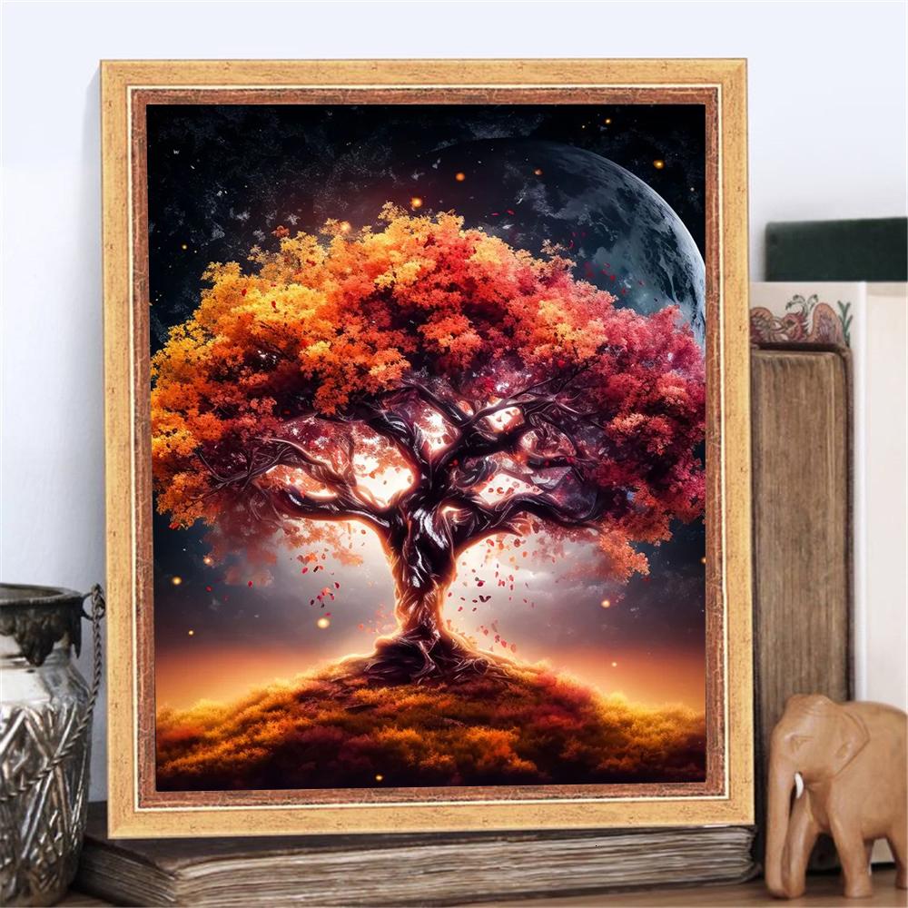 5D Diy Diamond Painting Tree Embroidery Mosaic Fantasy Landscape Full Square Round Home Decor