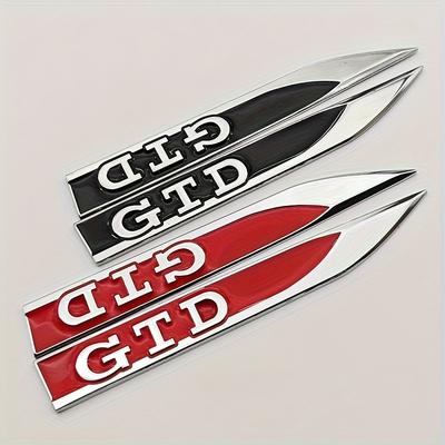 3D Металлические Значки Автомобиля GTD GLI Эмблема Наклейки на Крыло Эмблема Кузова Автомобиля