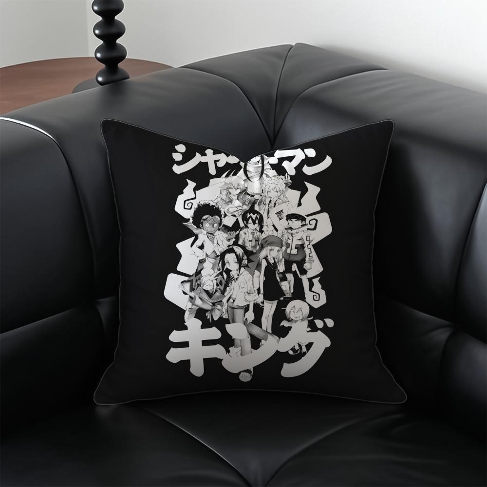 Anime Passionate SShaman KKing Cushion Cover Pillow Case Antidustmite Invisible zipper silky short plush Sofa cushion