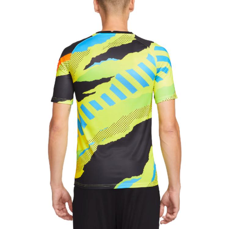 Nike T Shirts Men's Yellow Black Crew Neck Moderate Straight Fit DB7625-015