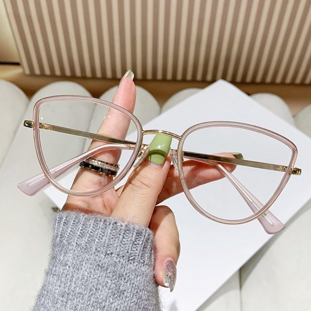 New Unique Cat Eye Glasses Retro Women Men Anti Blue Light Glasses Fashion Metal Frame Computer Reading Glasses