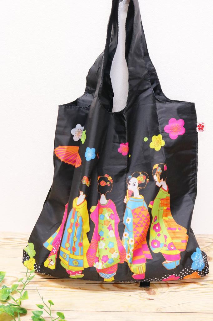 Matsumi Kogei Marusan Eco Maiko Souvenir X X Black Bag, Print, Bag, 5.5cm 10.5cm 5cm,