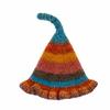 Rainbow Color Kids Hat Ear Protection Elf Cap Cute Kids Knitted Hat  Winter