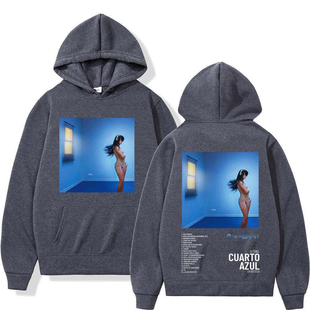 Aitana Cuarto Azul Album 2025 Graphic Print Hoodies Men Women Oversized Loose Tracksuit Long Sleeves Fleece Aesthetics Pullover