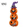 Durable Resin Pumpkin Art Halloween Statue, Spooky Face Figurine for Holiday Seasonal Home Decor Indoor Tabletop, Tiered Tray, Party, Funny Cartoon