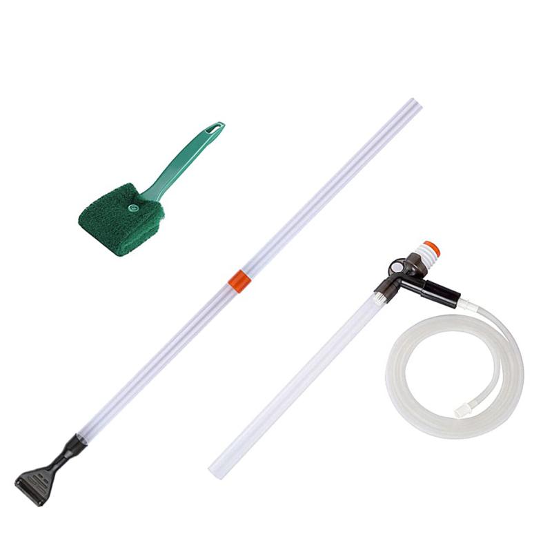 Pulaco Грунтоочиститель с щеткой Ручной Ручной Регулируемый Переключатель Аквариум Рыба Песок