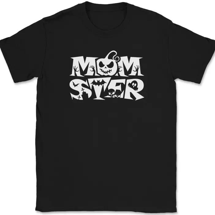 Momster T-Shirt Funny Halloween Monster Mom Mother Ghost Tricker Treat Tee