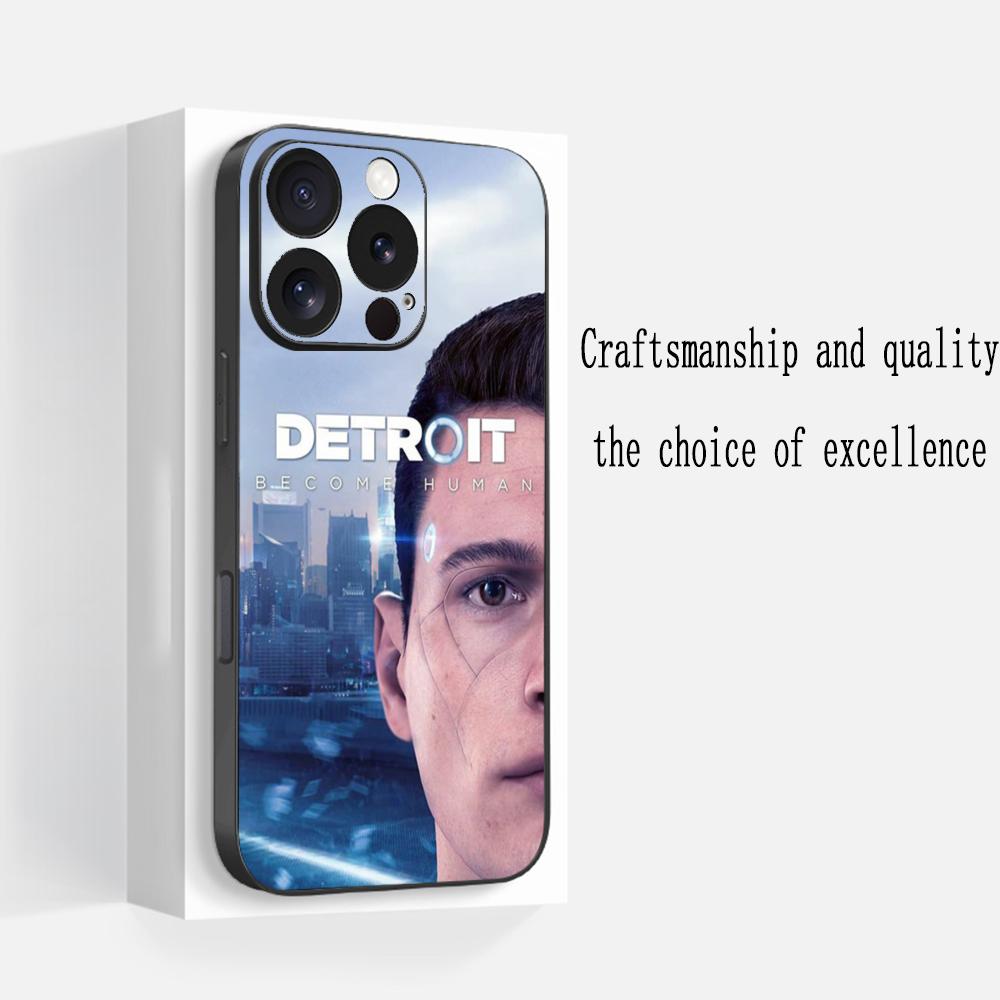 Крутой poster для игры Detroit: Become Human Чехол для телефона Для iPhone 17 16 e 15 14 13 12 Plus Mini Pro Max Мягкий черный Ударопрочный чехол