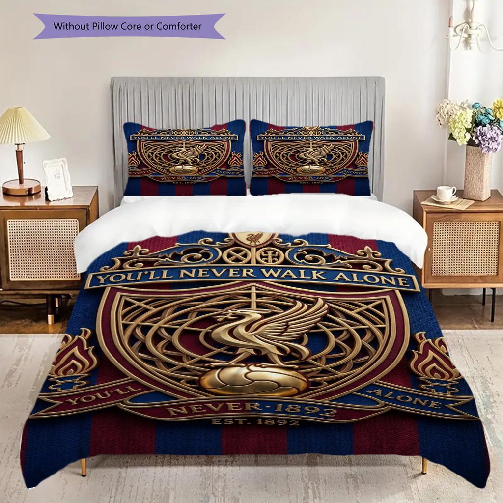 Unity Legacy Football Three-piece set (1 * duvet cover + 2 * pillowcase, without core) 2DFlat Bedding set Christmas birthday gift Soft and comfortable
