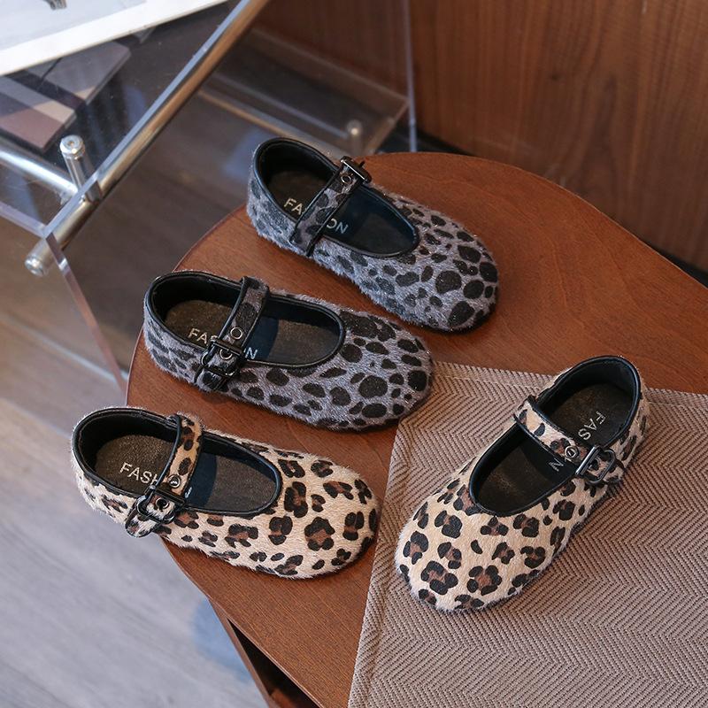 Spring Autumn Girls New Fashion Leopard Printed Princess Shoes Girl Shallow Flat Sneakers Leisure School Shoes Child I11051