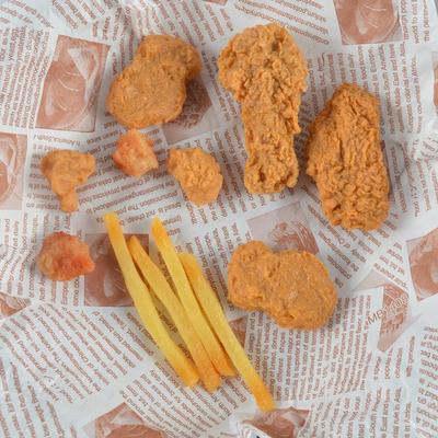 Брелок из ПВХ в виде еды: Жареная курица, крылышки, картофель фри, попкорн-чикен - модель кулона