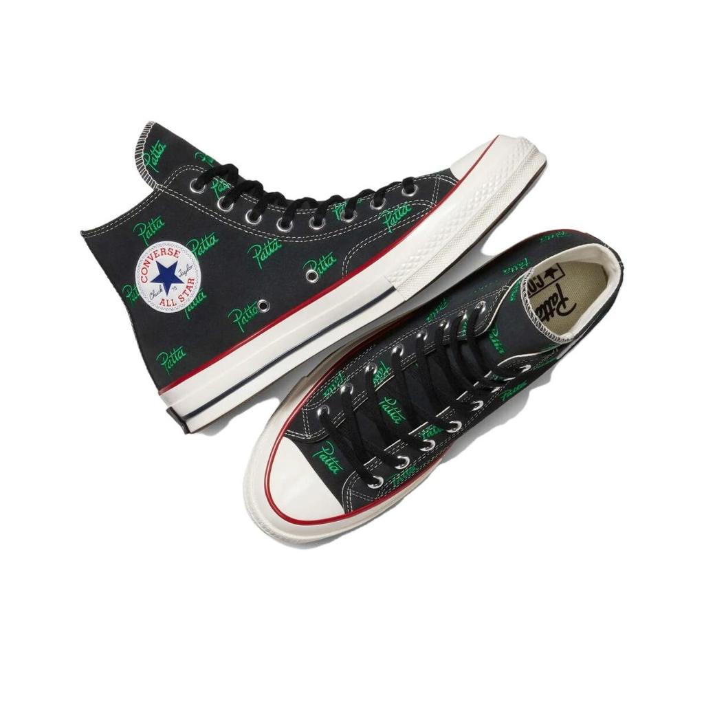 Patta X Converse Chuck 70 High Mini Logo Pack - Black Unisex Sneakers Jolly-Green A13857C
