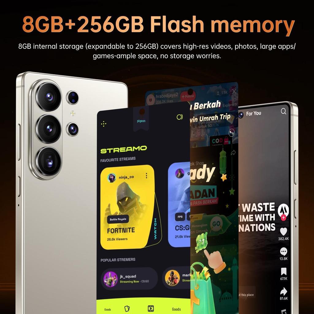 Смартфон S26 Ultra: HD, Большой экран, 6 ГБ + 128 ГБ, Android