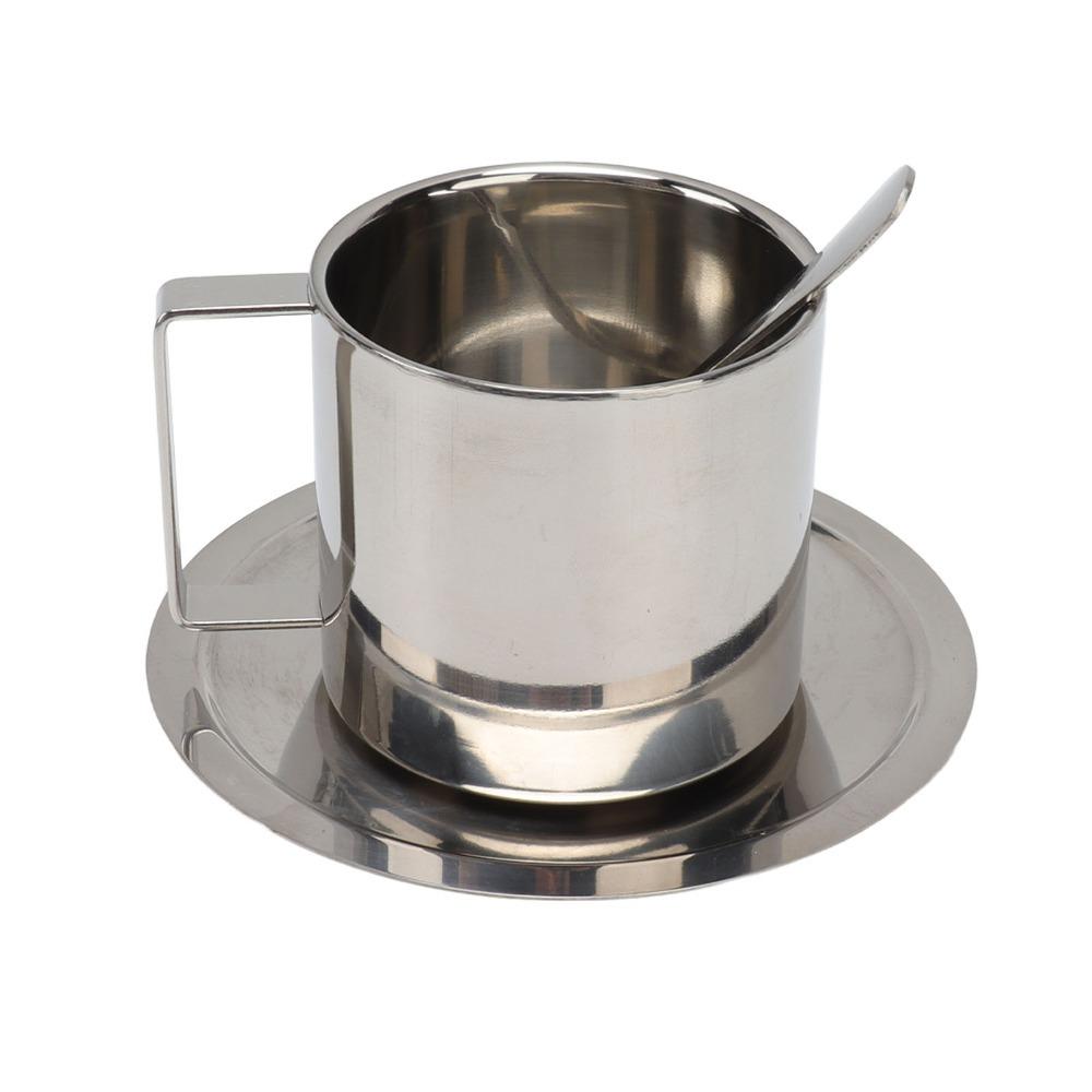 Double Walled Stainless Steel Coffee Cup Rustproof Tea Cup Modern Double Walled Cup Homes