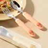 Self Feeding Baby Fork and Spoon Set 316 Stainless Steel Child Tableware  Training Eating