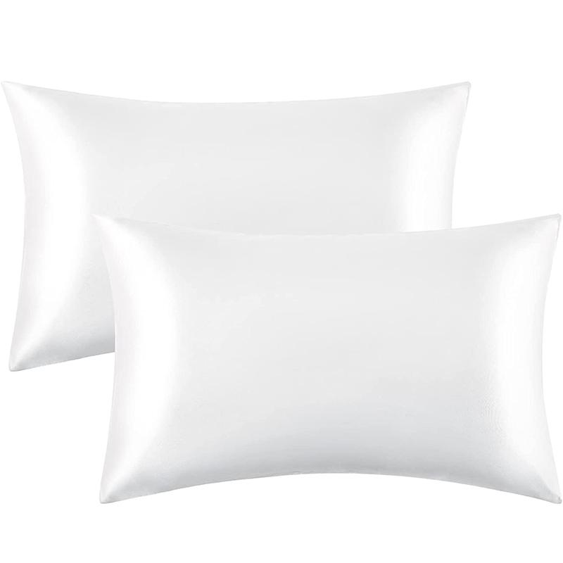 Набор из 2 атласных наволочек — воздушные шелковые наволочки для волос и кожи, 2 комплекта атласных наволочек с застежкой-конвертом